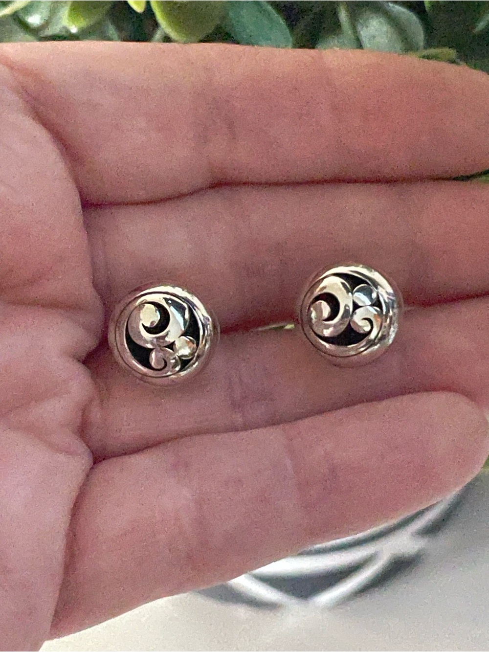 Brighton Contempo Swirl Round Stud Silver Post Earrings